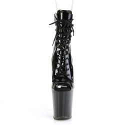 Pleaser XTREME-1021 Black Patent Ankle High Boots Women