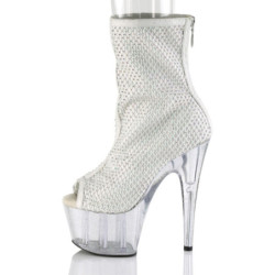 Pleaser ADORE-1031GM White Fabric Strass Transparent