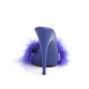 Fabulicious POISE-501F Blue Satin Feathers Mules Women