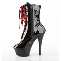 Pleaser KISS-1020-1 Black High Heeled Ankle Boots
