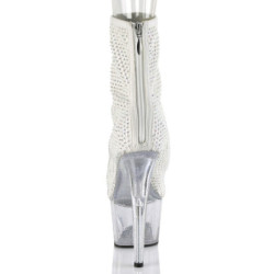 Pleaser ADORE-1031GM White Fabric Strass Transparent