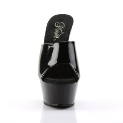 Pleaser KISS-201 Black Patent High Heeled Mules Women