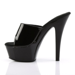 Pleaser KISS-201 Black Patent High Heeled Mules Women