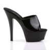Pleaser KISS-201 Black Patent High Heeled Mules Women