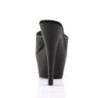 Pleaser KISS-201 Black Vegan Leather High Heeled Mules