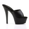 Pleaser KISS-201 Black Vegan Leather High Heeled Mules
