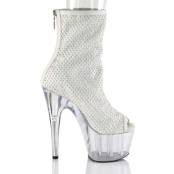 Pleaser ADORE-1031GM White Fabric Strass Transparent