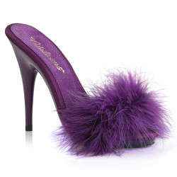 Fabulicious POISE-501F Purple Feathers High Mules