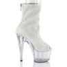 Pleaser ADORE-1031GM White Fabric Strass Transparent