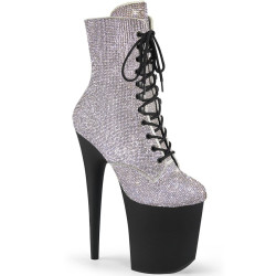 Pleaser FLAMINGO-1020RS Silver Strass Black Sale Women