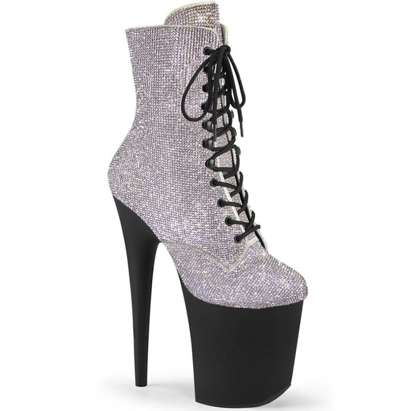 Pleaser FLAMINGO-1020RS Silver Strass Black Sale Women Pleaser FLAMINGO-1020RS Silver Strass Black Sale Women