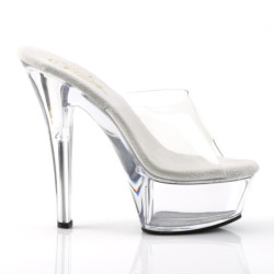 Pleaser KISS-201 Transparent High Heeled Mules Women