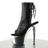 Pleaser ADORE-1018 Black Vegan Leather Silver Chrome