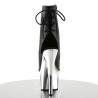Pleaser ADORE-1018 Black Vegan Leather Silver Chrome