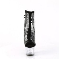 Pleaser ADORE-1018RM Black Vegan Suede Strass Mesh Women