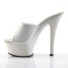 Pleaser KISS-201 White Patent High Heeled Mules Women