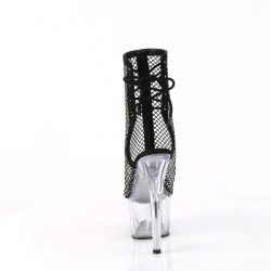 Pleaser ADORE-1018RM Black Vegan Suede Strass Mesh Women