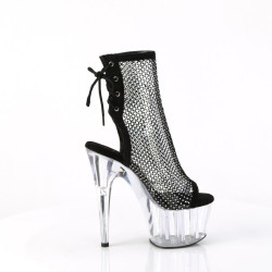 Pleaser ADORE-1018RM Black Vegan Suede Strass Mesh Women