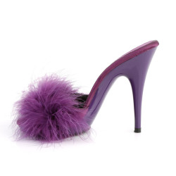 Fabulicious POISE-501F Purple Feathers High Mules