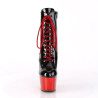 Pleaser ADORE-1020 Black Patent Red Chrome Ankle Boots