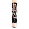 Pleaser ADORE-1020 Black Patent Rose Gold Chrome Boots