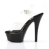 Pleaser ADORE-1020 Black Patent Blue Chrome Ankle Boots
