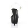 Pleaser ADORE-1020 Black Patent Blue Chrome Ankle Boots