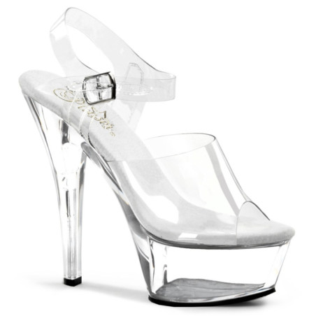 Pleaser ADORE-1020 Black Patent Silver Chrome Boots