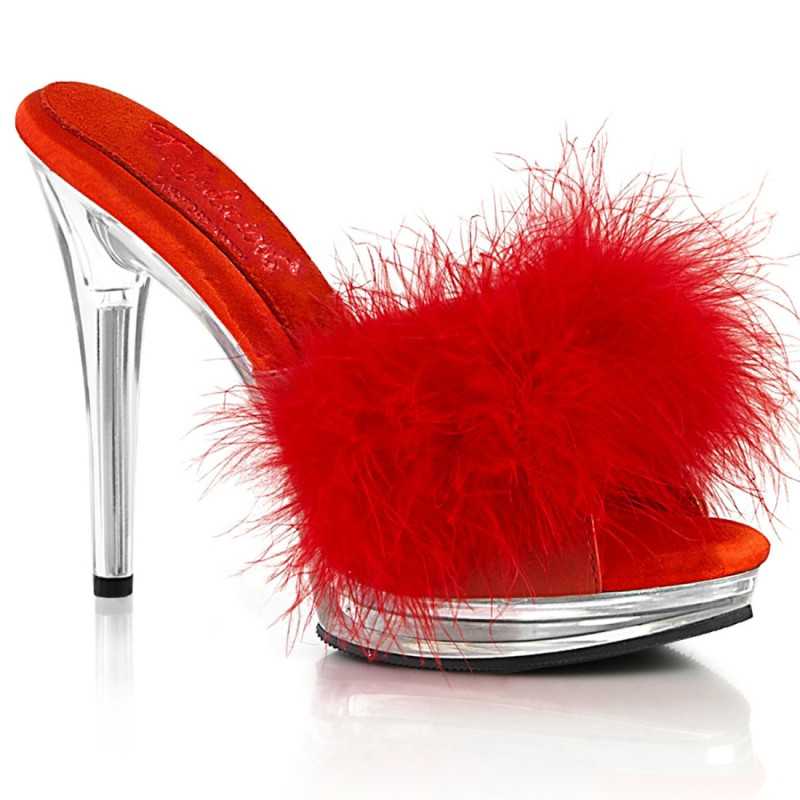 Fabulicious GLORY-501F-8 Red Vegan Leather Fur Fabulicious GLORY-501F-8 Red Vegan Leather Fur