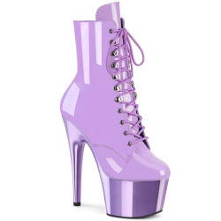 Pleaser ADORE-1020 Lavender Patent Chrome Ankle Boots