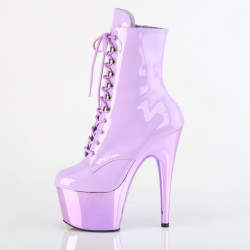 Pleaser ADORE-1020 Lavender Patent Chrome Ankle Boots