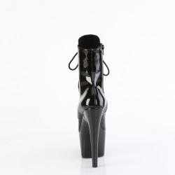 Pleaser ADORE-1020GP Black Glitter Patent Ankle Boots