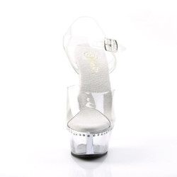 Pleaser KISS-208LS Clear High Heeled Platform Shoes