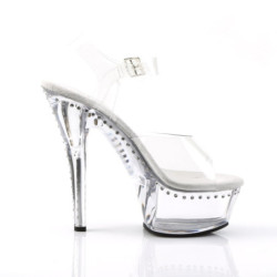 Pleaser KISS-208LS Clear High Heeled Platform Shoes