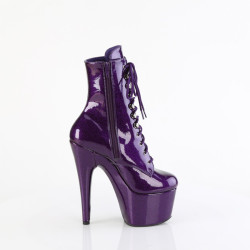 Pleaser ADORE-1020GP Purple Glitter Patent Ankle Boots