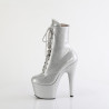 Pleaser ADORE-1020GP Silver Glitter Patent Ankle Boots