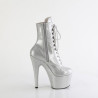 Pleaser ADORE-1020GP Silver Glitter Patent Ankle Boots
