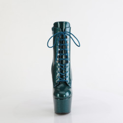 Pleaser ADORE-1020GP Teal Glitter Patent Ankle Boots