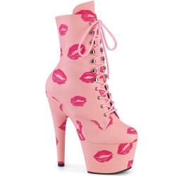 Pleaser ADORE-1020KISSES Rose Vegan Leather Leatherhe Boots