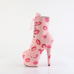 Pleaser ADORE-1020KISSES Rose Vegan Leather Leatherhe Boots