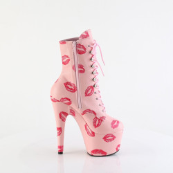 Pleaser ADORE-1020KISSES Rose Vegan Leather Leatherhe Boots