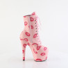 Pleaser ADORE-1020KISSES Rose Vegan Leather Leatherhe Boots