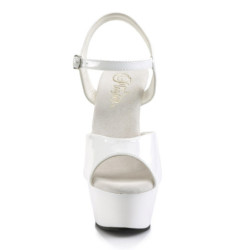 Pleaser ADORE-1020LG Neon White Glitter Ankle Boots