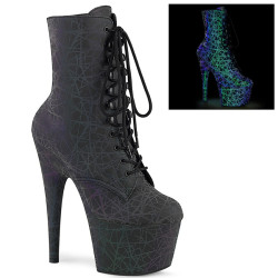 Pleaser ADORE-1020REFL Green Purple Reflective Boots