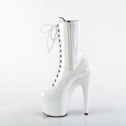 Pleaser ADORE-1040TT Black White Patent Ankle Boots