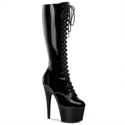 Pleaser ADORE-2023 Patent Platform Heeled Boots