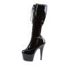 Pleaser ADORE-2023 Patent Platform Heeled Boots