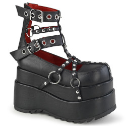 Demonia BEAR-28 Black Vegan Platform Women Boots