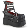 Demonia BEAR-28 Black Vegan Platform Women Boots