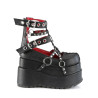 Demonia BEAR-28 Black Vegan Platform Women Boots